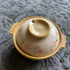 ピンクの花柄ひとり用土鍋
