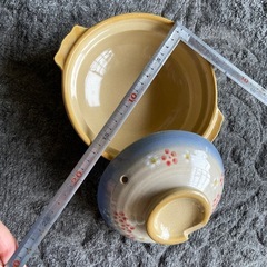 青い花柄ひとり用土鍋