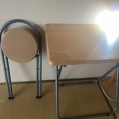 折りたたみ、机、椅子