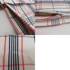 木綿着物 伊勢木綿 単衣 バチ衿 洗える着物 チェック模様 白ｘ紺ｘ赤 仕立て上がり 浴衣 身丈166cm 新品 【キモノオフ野々市若松店】の画像