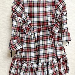 【引取限定】キャサリンコテージの2WAYチェック編上げワンピースの画像
