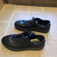 美品　ブラックレザー 25.0cmスニーカー　本革　GUの画像