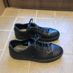 美品　ブラックレザー 25.0cmスニーカー　本革　GUの画像