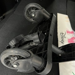 Rozally 【保育士が監修】 ベビーカーステップ バギー サドル付き 座れる ふたり乗り 二人乗りボード ブラックの画像