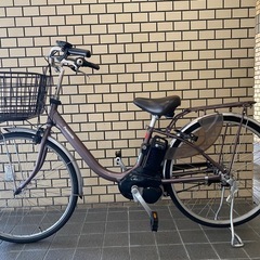 電動アシスト自転車　不備なし　変速付き　ライト付き　ダークブラウ...