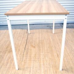 ダイニングテーブル　W120×60cm　パソコンデスク 大型テーブル 木製 テーブル 作業机 対面 木目 白　ナチュラル　PCデスク　シンプルの画像