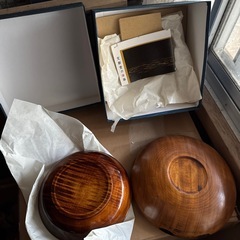 文新堂の漆器お皿2枚セットの画像