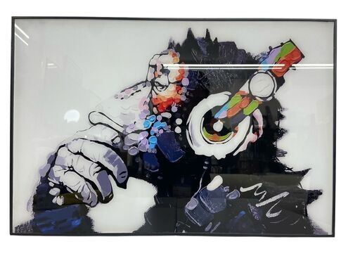 【レガストック川崎本店】バンクシー 音楽を聴く猿 ウォールアート 60×40cm