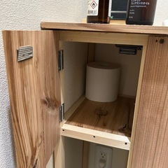 トイレ 収納ボックス 木製 USED品 中古」Panasonicトイレ収納棚