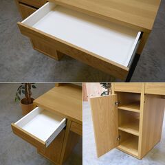 ≪zyt1925ジ限-中≫ IKEA/イケア ワークデスク 幅105cm MICKE/ミッケ ワークステーション オーク調ナチュラル 892.781.98 (203.950.53 + 603.950.51)　PCデスク/学習机/中古家具/宮城県仙台市 70215-18の画像