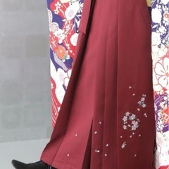 刺繍袴 ワインレッド Sサイズ＋帯＋足袋セット