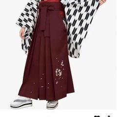 刺繍袴 ワインレッド Sサイズ＋帯＋足袋セットの画像