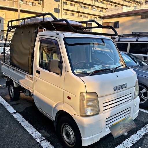 幌車　キャンピングカー　軽トラック　スズキ　キャリイ　車検残り1年2ヶ月　走行距離7万台