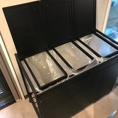 【新品】山崎実業蓋付き目隠し分別ダストワゴンの画像