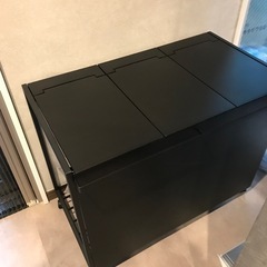 【新品】山崎実業蓋付き目隠し分別ダストワゴン