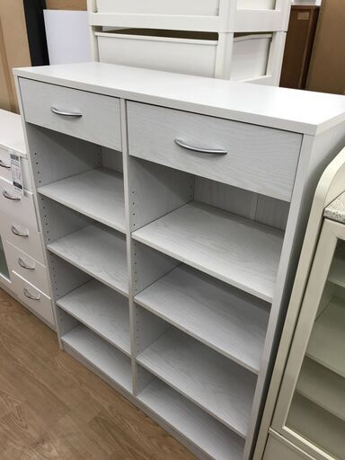 ★ジモティ割あり★ 収納棚　ホワイト　 H112×W90×D33　 クリーニング済み KJ8463