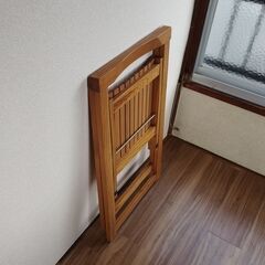 ■高級■天然木無垢材 折りたたみ ダイニングチェア 4脚セットの画像