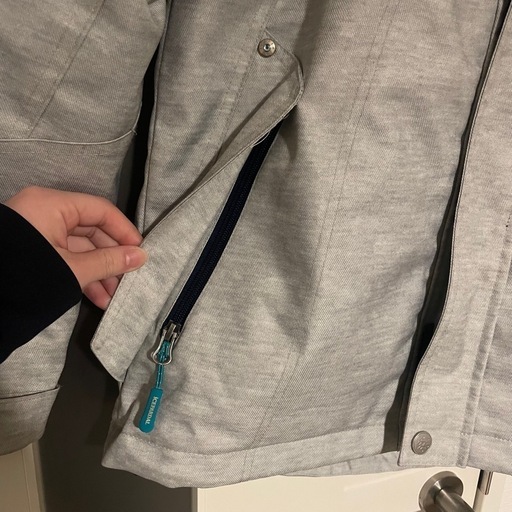 グレー フローラル柄 スキーウェア上下セット