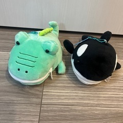おくちにチャック！水族館 ぬいぐるみ ワニとシャチ