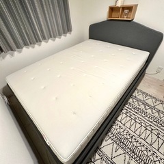 【廃盤】IKEA HAUGA マットレス / ベッドフレーム / ベッド下収納ボックス×4個 の画像