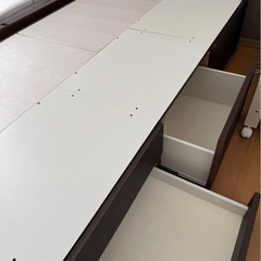 ニトリ　収納付きセミダブルベッドの画像