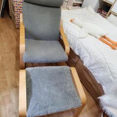 IKEA ポエング オットマン付き [ムートンシートおまけにお付...