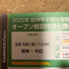 ⭕️お取引中⭕️★早い者勝ち★阪神オープン戦チケット（グリーンシ...