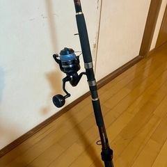 ショアジギング  ロッドとリールです。釣竿