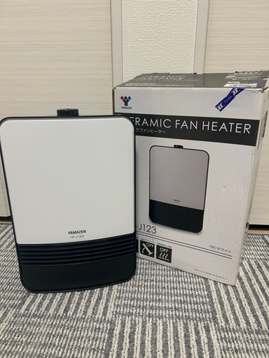YAMAZEN セラミックファンヒーター HF-J123 2019年製 山善 ホワイト W