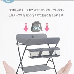 新品ーおむつ替え台 赤ちゃん おむつ交換台 オムツ替え 高さ調整 折りたたみ キャスター付き 新生児 出産祝い ギフト(ピンク)の画像
