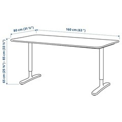 IKEA BEKANT(ベカント) 昇降式デスク ホワイト160 × 80cmの画像