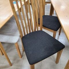 J6838　ダイニングテーブルセット　椅子２脚ベンチ１脚付　ナチュラル　クリーニング済　【リユースのサカイ柏店】の画像