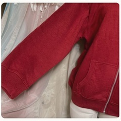 ꒰Velmeille꒱なめらかスウェット ジップジャケット 赤 LサイズOKの画像
