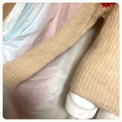 かぎ編み ふわふわ タートル ニット セーター ベージュ カジュアルトップスの画像