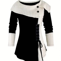 レディース 長袖トップス ブラックの画像