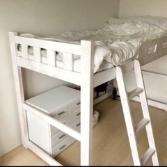 白　ロフトベッド　シングル