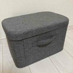 オットマン 足置き台 座れる収納 いす グレー おもちゃ箱 リビング 玄関 収納ボックス 折りたたみの画像