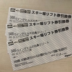 最終値下げウィングヒルズ白馬リゾート一日ゴンドラ券３枚