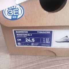 【美品】ミズノ　バドミントンシューズ　24.5センチの画像