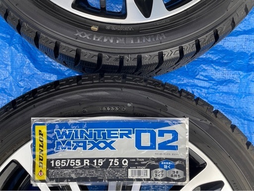 美品★2022年製ダンロップ スタッドレスタイヤ165/55R15 ダイハツ純正