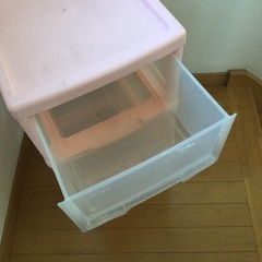 カラーボックス　引き出し　3段　ピンクの画像