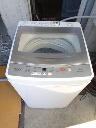 hf250224-001Z AQUA 全自動電気洗濯機 AQW-GS50G 5.0Kg 2018年製 動作確認済み 中古