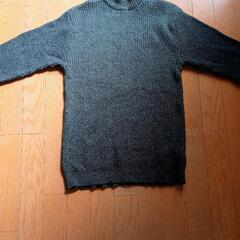 メンズLサイズニットセーターグレーブラック
