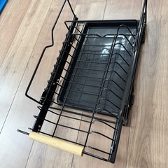 キッチンキャビネット用スライド引き出しタイプ引き出し1個、高耐久メタルワイヤーバスケット引き出しタイプ棚、排水トレイ付き、スライドアウト調理器具オーガナイザー、ブラック、ホームキッチン用品の画像