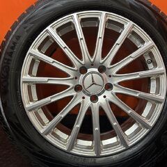 【YOKOHAMA iG70 215/60R18】スタッドレス【社外ホイール 18インチ 7J5HPCD112+47】21年製 バリ溝 ベンツ純正キャップ GLA/GLB等　(VTL246)の画像