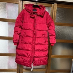 フード付きダウン（赤、3XL）