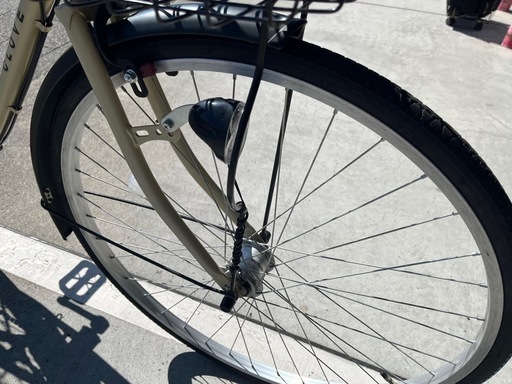 【完売御礼】【大人用】整備済 27型 アサヒサイクルclove 自動点灯外装6段ギア 中古自転車 婦人車 ベージュ色 <自転車のオオム