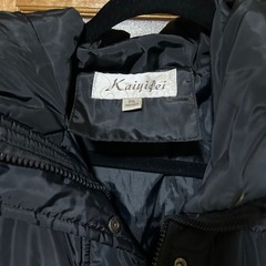 フード付きダウン（黒、3XL）の画像