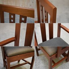 ≪zyt1927ジ≫ ハイバックアームチェア ダイニングチェア スティックレー風/ミッションスタイル/USA/アメリカ雑貨/中古家具/宮城県仙台市 70115-12の画像
