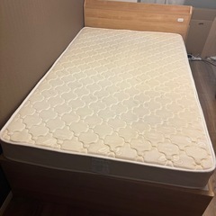 収納付きセミダブルベット　マットレスセットの画像